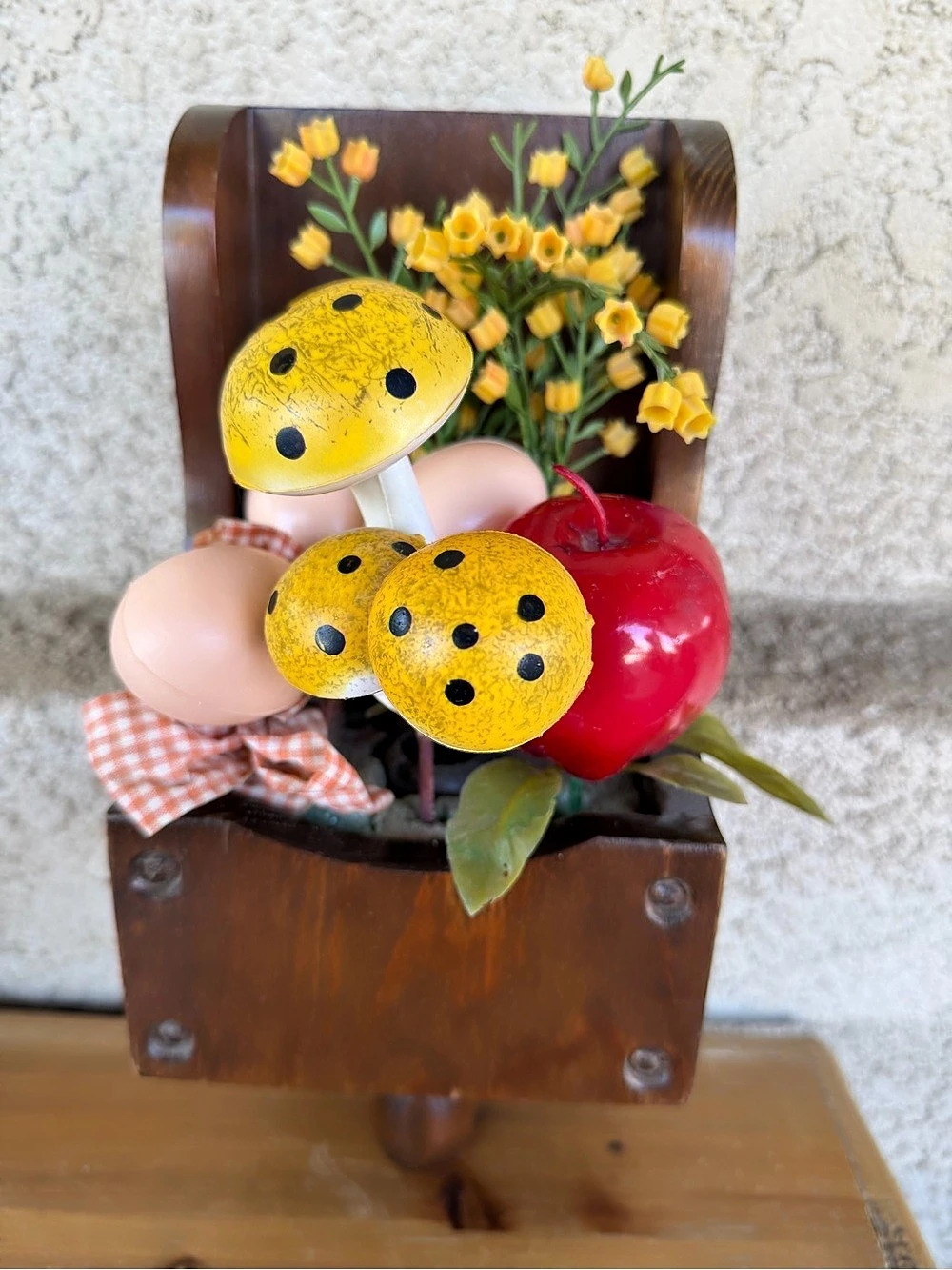 Wooden Wall Pocket Floral Fruit Decor